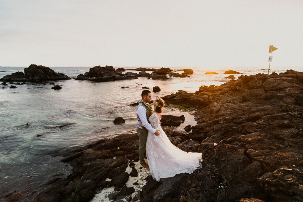 Hawaii Beach Elopements Photo bride and groom